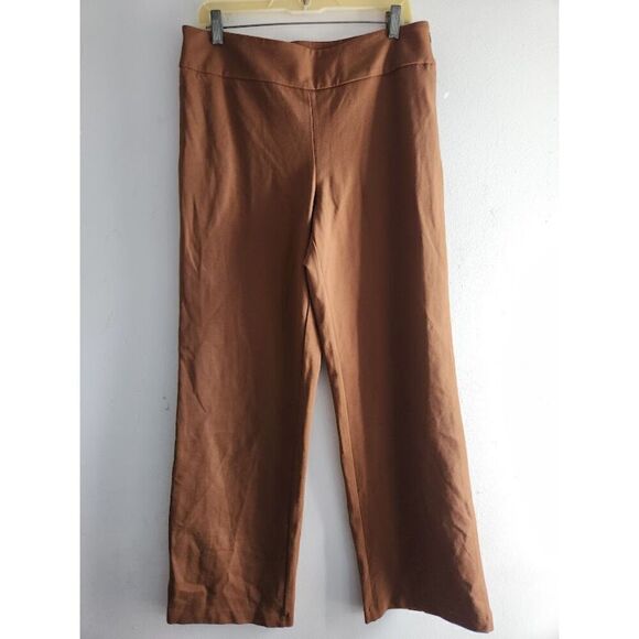 T by Tahari Women Camel Brown Straight Leg Midrise Dress Pants size 12 - Picture 2 of 9